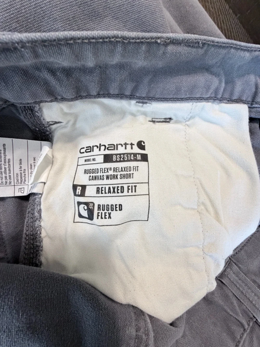 CARHART Rugged Flex Relaxed Fit Work Shorts Gray Men’s Size 38 Utility - Picture 5 of 7